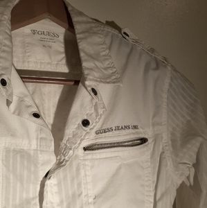 Guess snap front white casual shirt